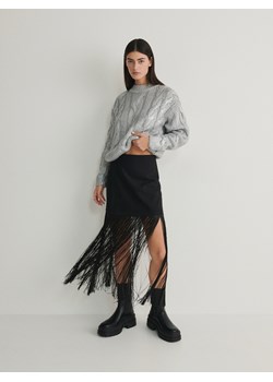 Reserved - Spódnica mini z frędzlami - czarny ze sklepu Reserved w kategorii Spódnice - zdjęcie 166688897