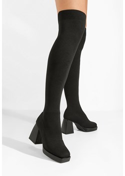 Czarne kozaki za kolano na słupku Roesia ze sklepu Zapatos w kategorii Kozaki damskie - zdjęcie 166689377