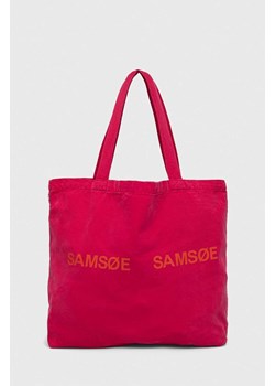 Samsoe Samsoe torebka FRINKA kolor różowy F20300113 ze sklepu PRM w kategorii Torby materiałowe - zdjęcie 166690126