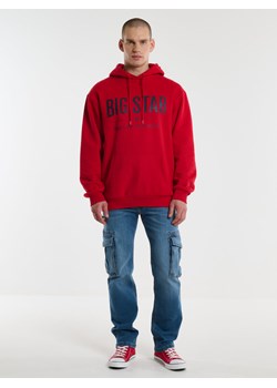 Bluza męska z kapturem czerwona Ashlyno 603 ze sklepu Big Star w kategorii Bluzy męskie - zdjęcie 166691425