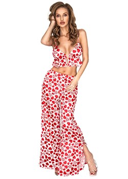 Inezza komplet z topem i długimi szerokimi spodniami, Kolor biało-czerwony, Rozmiar S/M, Anais ze sklepu Primodo w kategorii Piżamy damskie - zdjęcie 166694767