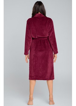Długi ciepły szlafrok damski z długim rękawem Bona, Kolor bordowy, Rozmiar M, Italian Fashion ze sklepu Primodo w kategorii Szlafroki damskie - zdjęcie 166696089