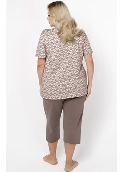 Piżama damska z krótkim rękawem i spodniami plus size 3/4 Ramira, Kolor cappuccino, Rozmiar M, Italian Fashion ze sklepu Primodo w kategorii Piżamy damskie - zdjęcie 166696276