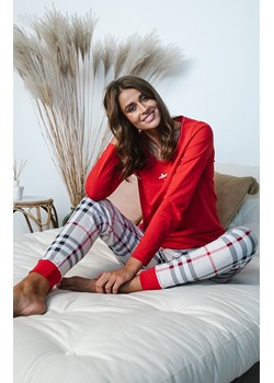Piżama damska Andri z długim rękawem i długimi nogawkami, Kolor czerwony-wzór, Rozmiar XL, Italian Fashion ze sklepu Primodo w kategorii Piżamy damskie - zdjęcie 166696329