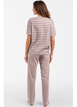 Bawełniana piżama damska cappuccino w paski Betty, Kolor cappuccino, Rozmiar S, Italian Fashion ze sklepu Primodo w kategorii Piżamy damskie - zdjęcie 166696388