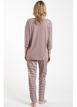 Piżama damska w paski cappuccino w rękawem 3/4 Betty, Kolor cappuccino, Rozmiar S, Italian Fashion ze sklepu Primodo w kategorii Piżamy damskie - zdjęcie 166696398