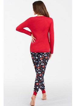 Bawełniana piżama damska świąteczna czerwona Makala, Kolor czerwony-wzór, Rozmiar L, Italian Fashion ze sklepu Primodo w kategorii Piżamy damskie - zdjęcie 166696677
