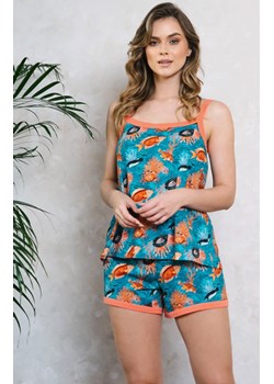Piżama damska z spodenkami i koszulką na ramiączkach Oceania, Kolor niebiesko-pomarańczowy, Rozmiar S, Italian Fashion ze sklepu Primodo w kategorii Piżamy damskie - zdjęcie 166696768