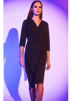 Sukienka czarna ozdobiona metaliczną nitką Z-SU-4233, Kolor czarny, Rozmiar XS, Moodo ze sklepu Primodo w kategorii Sukienki - zdjęcie 166697505