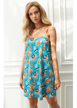 Koszula nocna damska na wąskie ramiączka Oceania, Kolor niebiesko-pomarańczowy, Rozmiar S, Italian Fashion ze sklepu Primodo w kategorii Piżamy damskie - zdjęcie 166697849