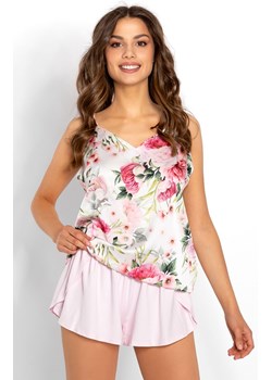 Piżama dwuczęściowa w kwiecisty print Luiza, Kolor różowy-wzór, Rozmiar S, Momenti per me ze sklepu Primodo w kategorii Piżamy damskie - zdjęcie 166698175