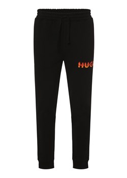 HUGO Spodnie dresowe Mężczyźni Bawełna czarny jednolity ze sklepu vangraaf w kategorii Spodnie męskie - zdjęcie 166700216