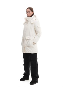 Cropp - Kremowy zimowy płaszcz z kapturem - kremowy ze sklepu Cropp w kategorii Parki damskie - zdjęcie 166701415