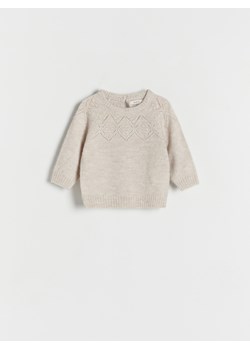 Reserved - Sweter ze zdobieniem przy dekolcie - beżowy ze sklepu Reserved w kategorii Bluzy i swetry - zdjęcie 166759719