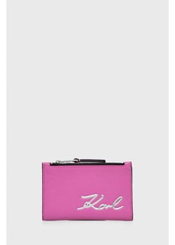 Karl Lagerfeld portfel damski kolor różowy ze sklepu ANSWEAR.com w kategorii Portfele damskie - zdjęcie 166760805