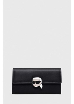 Karl Lagerfeld portfel skórzany damski kolor czarny ze sklepu ANSWEAR.com w kategorii Portfele damskie - zdjęcie 166760847