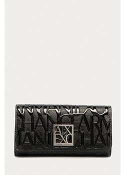 Armani Exchange portfel damski kolor czarny 948481 CC794 NOS ze sklepu ANSWEAR.com w kategorii Portfele damskie - zdjęcie 166760938