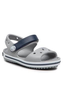 Sandały Crocs Crocband Sandal 12856 Light Grey/Navy ze sklepu eobuwie.pl w kategorii Buciki niemowlęce - zdjęcie 166770317
