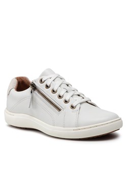 Sneakersy Clarks Nalle Lace 261650014 White Leather ze sklepu eobuwie.pl w kategorii Trampki damskie - zdjęcie 166775448