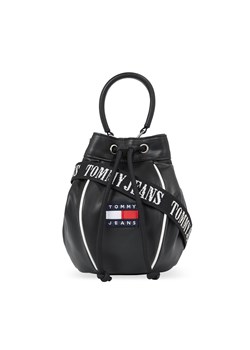 Torebka Tommy Jeans Tjw Heritage Bucket Bag AW0AW15437 Czarny ze sklepu eobuwie.pl w kategorii Torebki worki - zdjęcie 166792758