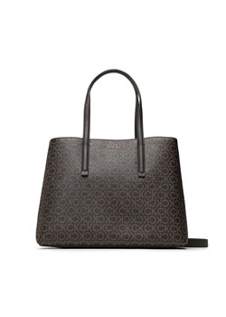 Torebka Calvin Klein Ck Must Tote Md Mono K60K610629 Brązowy ze sklepu eobuwie.pl w kategorii Torby Shopper bag - zdjęcie 166795149