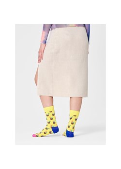 Skarpety wysokie unisex Happy Socks CNC01-2200 Żółty ze sklepu eobuwie.pl w kategorii Skarpetki damskie - zdjęcie 166796848