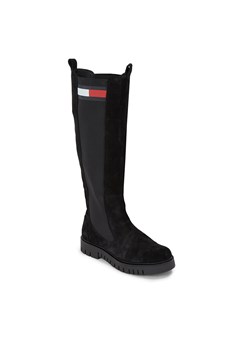Kozaki Tommy Jeans Tjw Long Shaft Suede Boot EN0EN02412 Black BDS ze sklepu eobuwie.pl w kategorii Kozaki damskie - zdjęcie 166804478