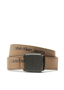 Pasek Męski Calvin Klein Jeans Plaque Logo Webbing Belt 38Mm K50K510473 Khaki ze sklepu eobuwie.pl w kategorii Paski męskie - zdjęcie 166806146