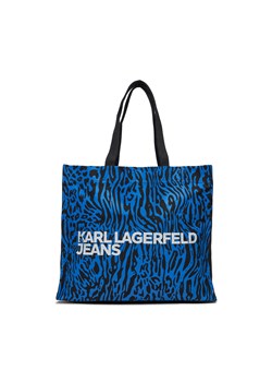 Torebka Karl Lagerfeld Jeans 240J3901 Blue Animal Print ze sklepu eobuwie.pl w kategorii Torby Shopper bag - zdjęcie 166813825