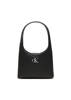 Torebka Calvin Klein Jeans Minimal Monogram Shoulder Bag K60K610843 Czarny ze sklepu eobuwie.pl w kategorii Torby Shopper bag - zdjęcie 166824005