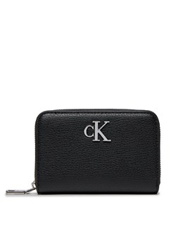 Mały Portfel Damski Calvin Klein Minimal Monogram Med Za K60K611500 Czarny ze sklepu eobuwie.pl w kategorii Portfele damskie - zdjęcie 166835356
