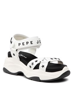 Sandały Pepe Jeans Grub Star PLS90567 White 800 ze sklepu eobuwie.pl w kategorii Sandały damskie - zdjęcie 166837205