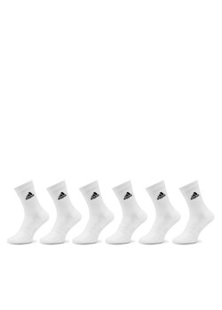 Skarpety wysokie unisex adidas Cushioned Sportswear Crew Socks 6 Pairs HT3453 Biały ze sklepu eobuwie.pl w kategorii Skarpetki damskie - zdjęcie 166839868