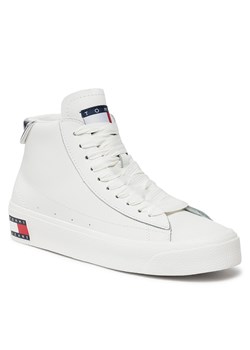 Sneakersy Tommy Jeans Tjw Vulc Leather Plat Mc EN0EN02285 Ecru YBL ze sklepu eobuwie.pl w kategorii Trampki damskie - zdjęcie 166842649