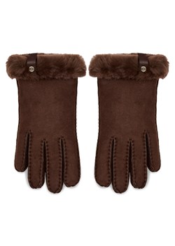 Rękawiczki Damskie Ugg W Shorty Glove W Leather Trim 17367 Burnt Cedar Bcdr ze sklepu eobuwie.pl w kategorii Rękawiczki damskie - zdjęcie 166850497
