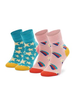 Zestaw 2 par wysokich skarpet dziecięcych Happy Socks KSST19-6000 Kolorowy ze sklepu eobuwie.pl w kategorii Skarpetki dziecięce - zdjęcie 166851955