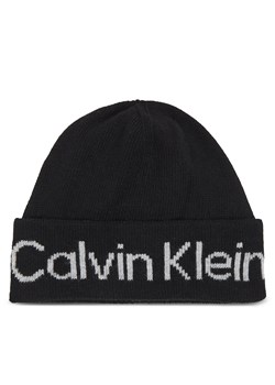 Czapka Calvin Klein Logo Reverso Tonal Beanie K60K611151 Czarny ze sklepu eobuwie.pl w kategorii Czapki zimowe damskie - zdjęcie 166856537