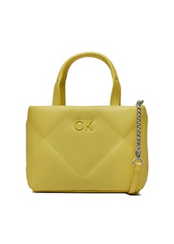 Torebka Calvin Klein Re-Lock Quilt Tote Mini K60K611340 Żółty ze sklepu eobuwie.pl w kategorii Torby Shopper bag - zdjęcie 166868149