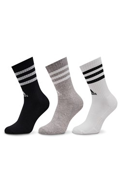 Skarpety wysokie unisex adidas 3-Stripes Cushioned Crew Socks 3 Pairs IC1323 medium grey heather/white/black/white ze sklepu eobuwie.pl w kategorii Skarpetki męskie - zdjęcie 166877005