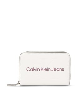 Portfel damski Calvin Klein Jeans Sculpted Med Zip Around Mono K60K607229 Biały ze sklepu eobuwie.pl w kategorii Portfele damskie - zdjęcie 166886307