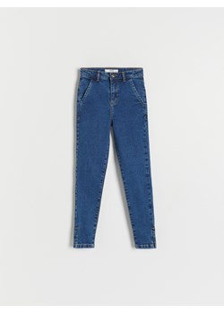 Reserved - Elastyczne jeansy skinny high waist - granatowy ze sklepu Reserved w kategorii Spodnie dziewczęce - zdjęcie 166888738