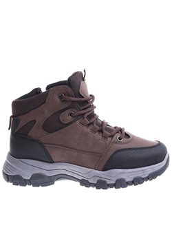 Zimowe brązowe chłopięce buty trekkingowe /B1-1 15394 T534/ ze sklepu Pantofelek24.pl w kategorii Buty trekkingowe męskie - zdjęcie 166890397