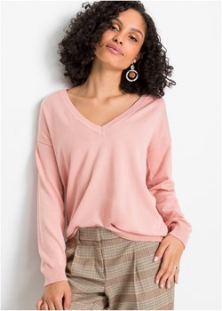 Sweter z dekoltem w serek oversize ze sklepu bonprix w kategorii Swetry damskie - zdjęcie 166897919