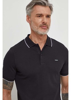 Calvin Klein polo męski kolor czarny gładki ze sklepu ANSWEAR.com w kategorii T-shirty męskie - zdjęcie 166929189