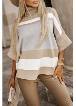 Sweter damski CHAROLA BEIGE ze sklepu Ivet Shop w kategorii Swetry damskie - zdjęcie 166933009