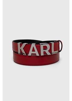 Karl Lagerfeld pasek skórzany damski kolor czerwony ze sklepu ANSWEAR.com w kategorii Paski damskie - zdjęcie 166940549