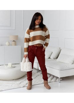 Czerwone elastyczne spodnie damskie Rodrigues ze sklepu gemre w kategorii Spodnie damskie - zdjęcie 166946206