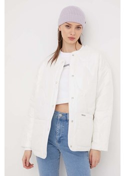 Tommy Jeans kurtka damska kolor biały przejściowa oversize DW0DW17235 ze sklepu ANSWEAR.com w kategorii Kurtki damskie - zdjęcie 166957917