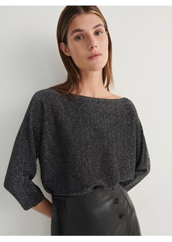 Reserved - Dzianinowa bluzka z metalicznym efektem - czarny ze sklepu Reserved w kategorii Bluzki damskie - zdjęcie 166967497