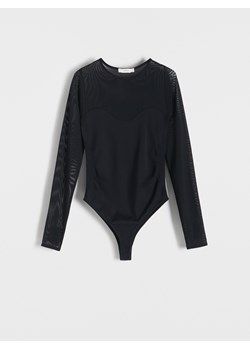 Reserved - Body z transparentną wstawką - czarny ze sklepu Reserved w kategorii Bluzki damskie - zdjęcie 166967615